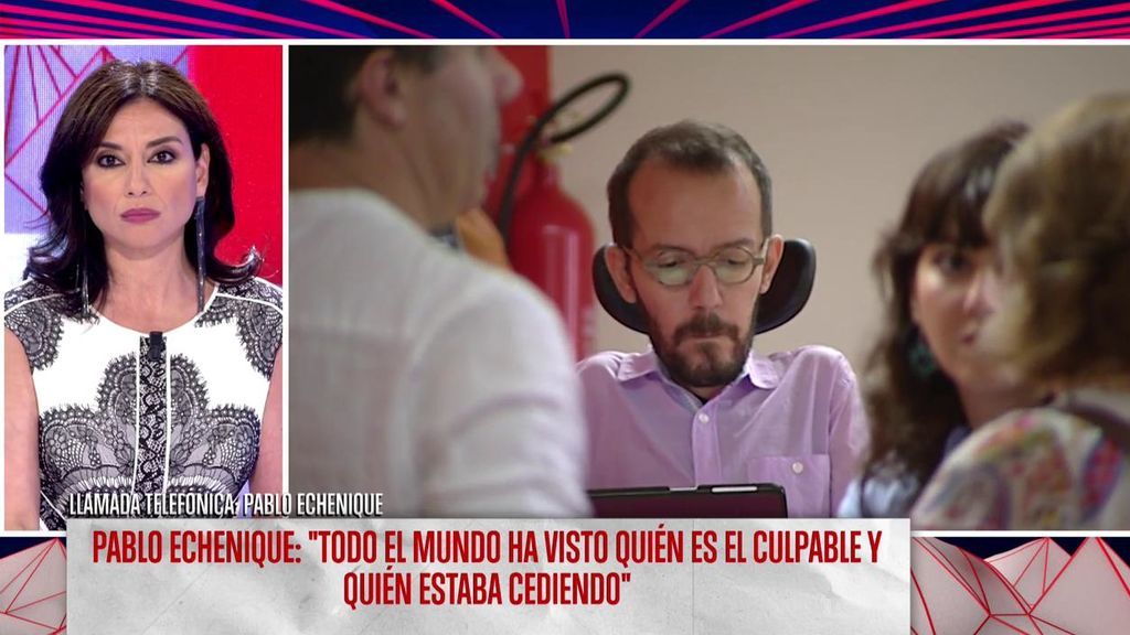 Echenique: "Espero que Sánchez no cometa la irresponsabilidad de llevarnos a elecciones"