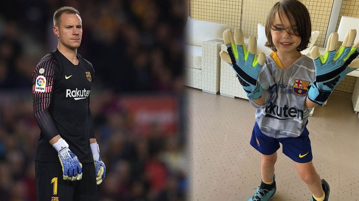 El gesto especial de Ter Stegen con un hijo de Iniesta: Le regala sus guantes