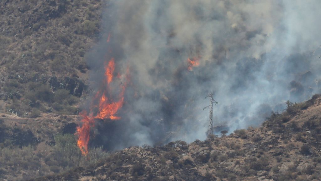 Fuego descontrolado en Gran Canaria: desalojados los vecinos de 10 barrios cercanos al incendio