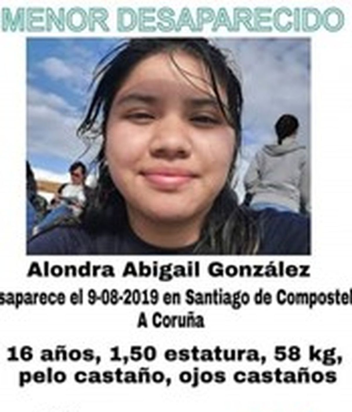 Alondra A.G desaparecida desde el Viernes en Santiago