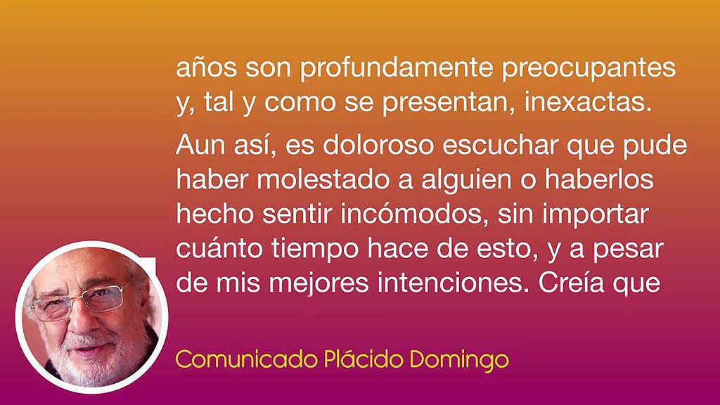 El comunicado de Plácido Domingo