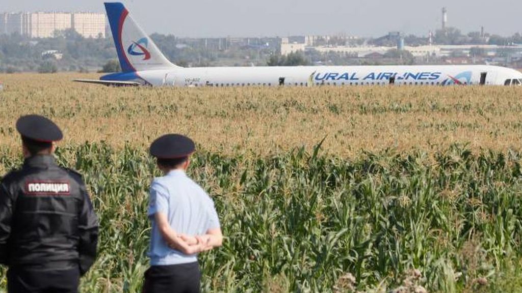 Aterrizaje de emergencia en Moscú por la entrada de aves en los motores