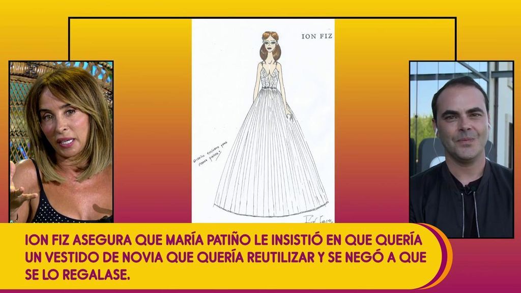 El truco y el precio del vestido de Ion Fiz para la boda de María Patiño: Un vestido, una falda y 2.500 euros