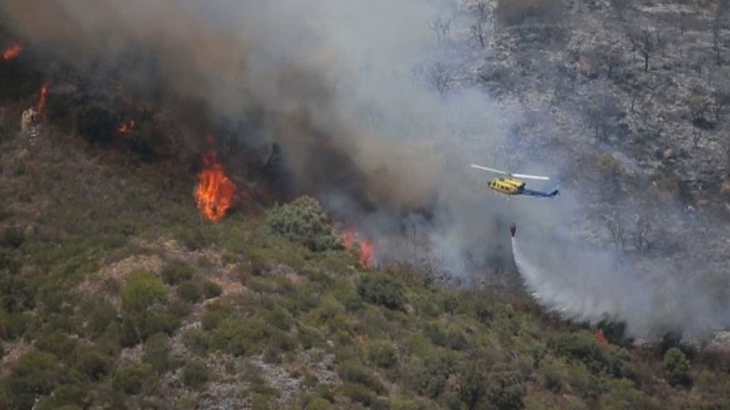 Un incendio sin control amenaza a Estepona