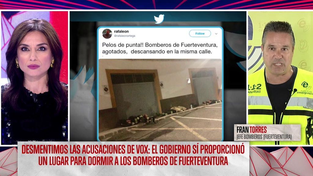 El jefe de bomberos de Fuerteventura desmiente la 'fake new' de 'VOX': "Es un flaco favor a nuestra profesión"
