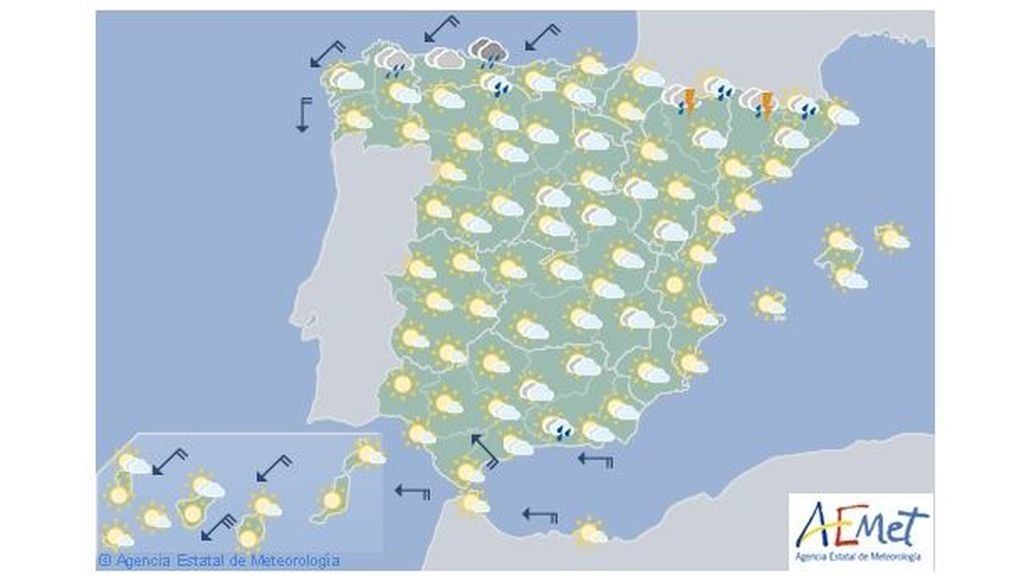 Previsión del tiempo para la segunda mitad del jueves, 29 de agosto / Aemet