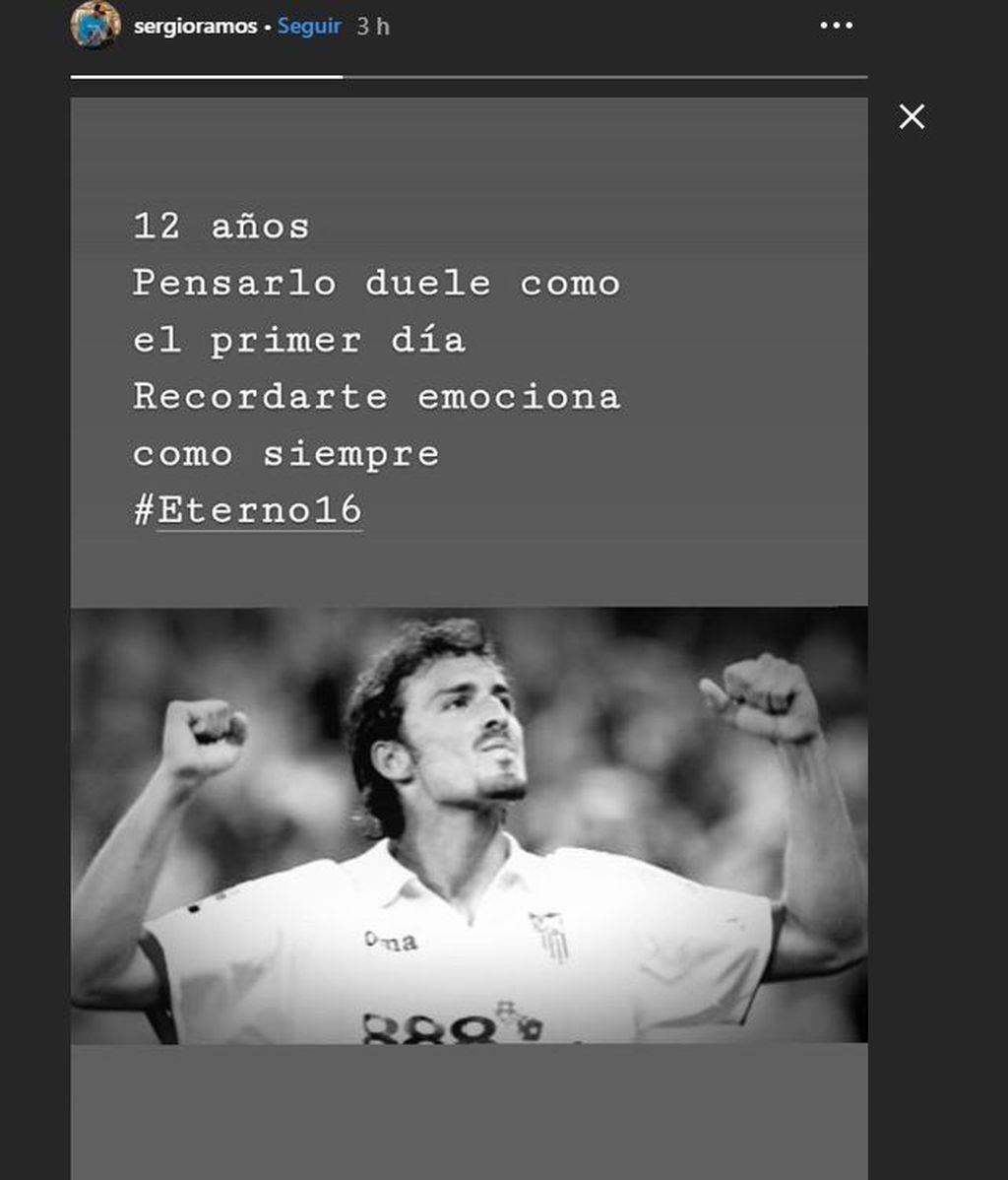 Historia de Instagram de Sergio Ramos recordando a Puerta