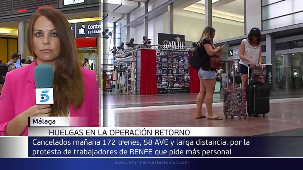 Renfe cancela unos 170 trenes este domingo de 'operación retorno' ante una nueva jornada de paros