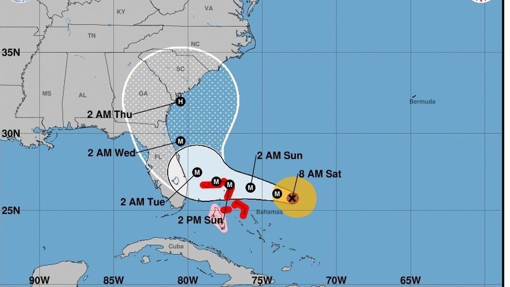El 'Dorian' se aparta del rumbo previsto y se dirige a Georgia y las Carolinas como huracán de categoría 4