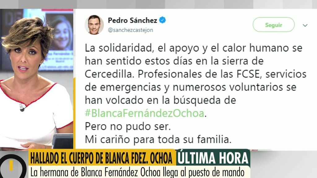 Pedro Sánchez, Pablo Casado… los políticos lamentan la muerte de Blanca Fernández Ochoa