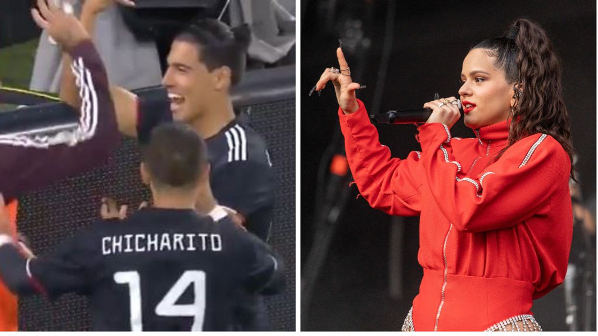 México celebra el gol de Erick Gutierrez a Estados Unidos recordando a la cantante Rosalía México celebra el gol de Erick Gutierrez a Estados Unidos recordando a la cantante Rosalía