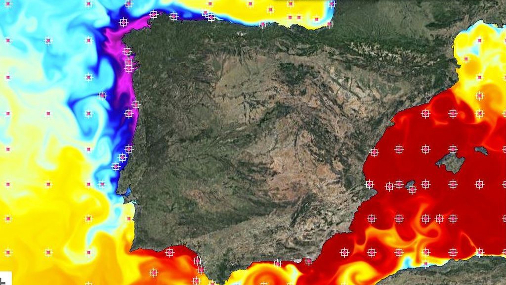 Temperatura del agua en el Atlántico y Mediterráneo el lunes, 9 de septiembre / Puertos del Estado