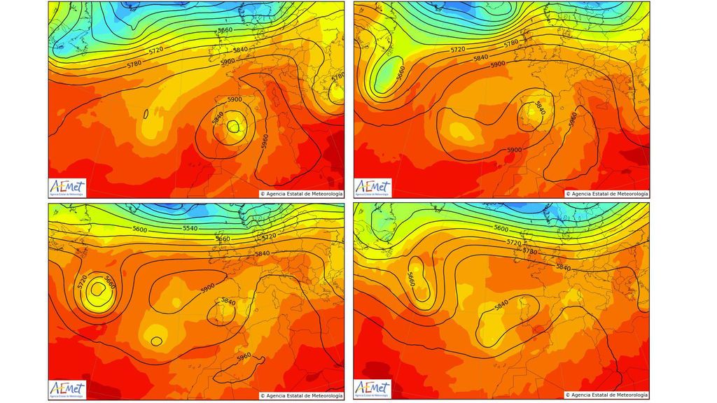 Evolución y avance de la DANA entre el viernes y el lunes / Aemet