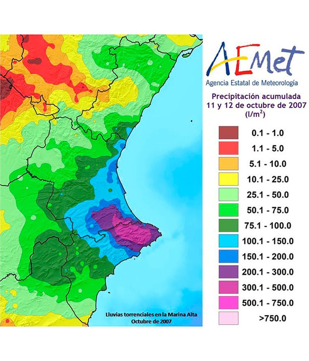 Mapa precipitaciones AEMET