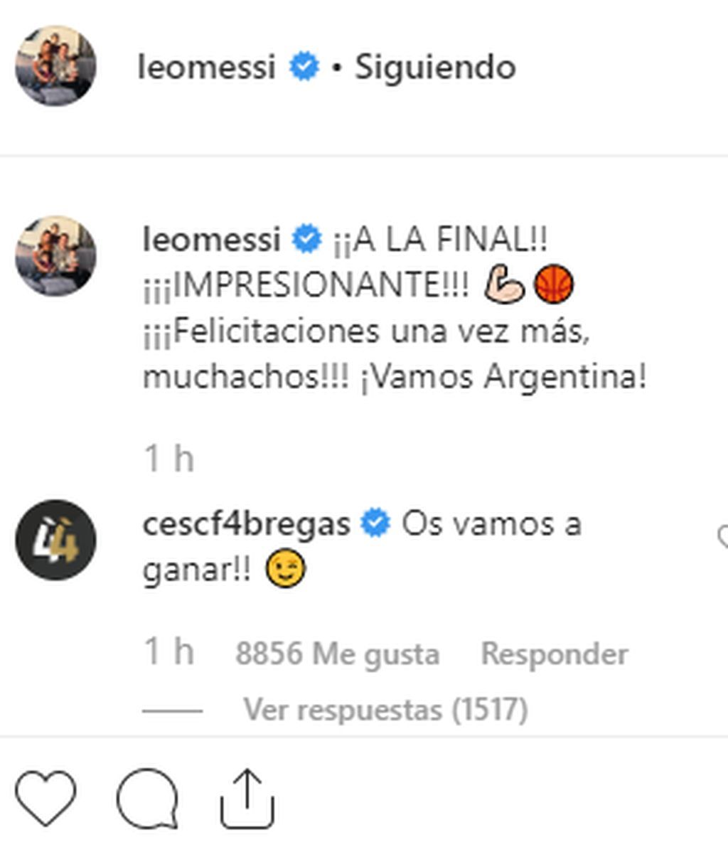 Leo Messi y Cesc Fábregas se 'pican' en redes calentando la Final de la Copa del Mundo