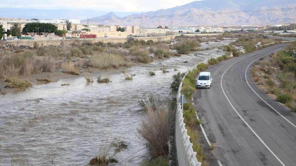 Situación del río Andarax tras las fuertes lluvias recibidas
