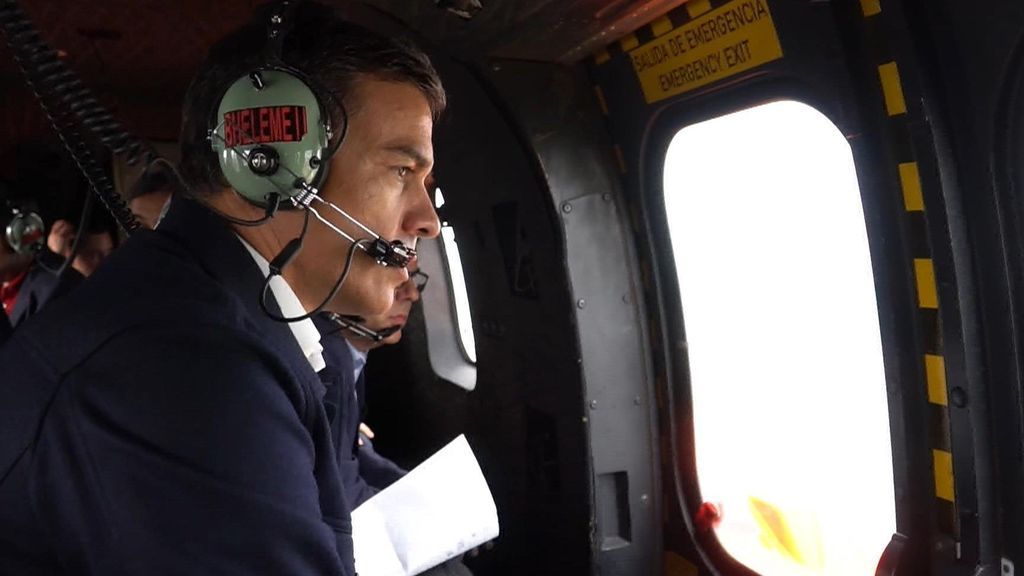 Pedro Sánchez, ha realizado un recorrido en helicóptero hacia Orihuela