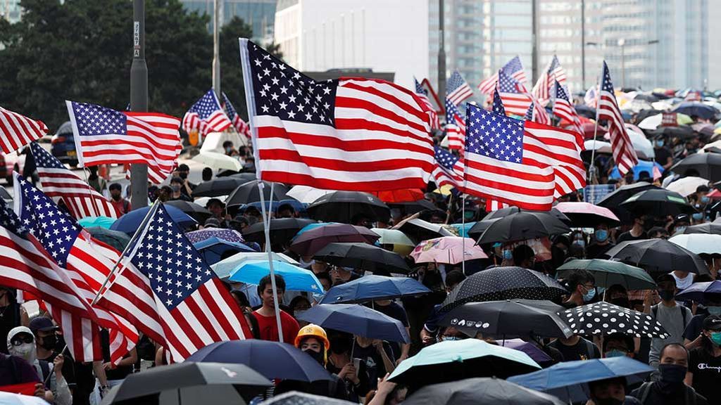 20190915 INT HONG KONG BANDERAS EEUU