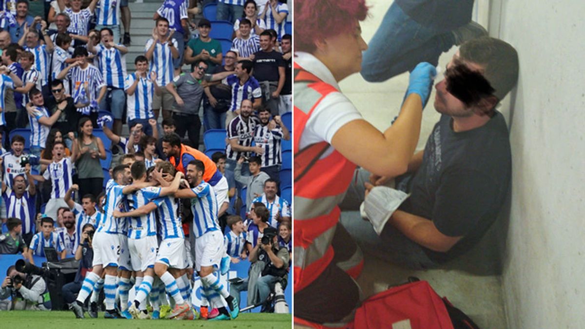 Detenidos dos jóvenes por agredir a tres aficionados del Atlético de Madrid en el acceso al estadio de Anoeta Detenidos dos jóvenes por agredir a tres aficionados del Atlético de Madrid en el acceso al estadio de Anoeta