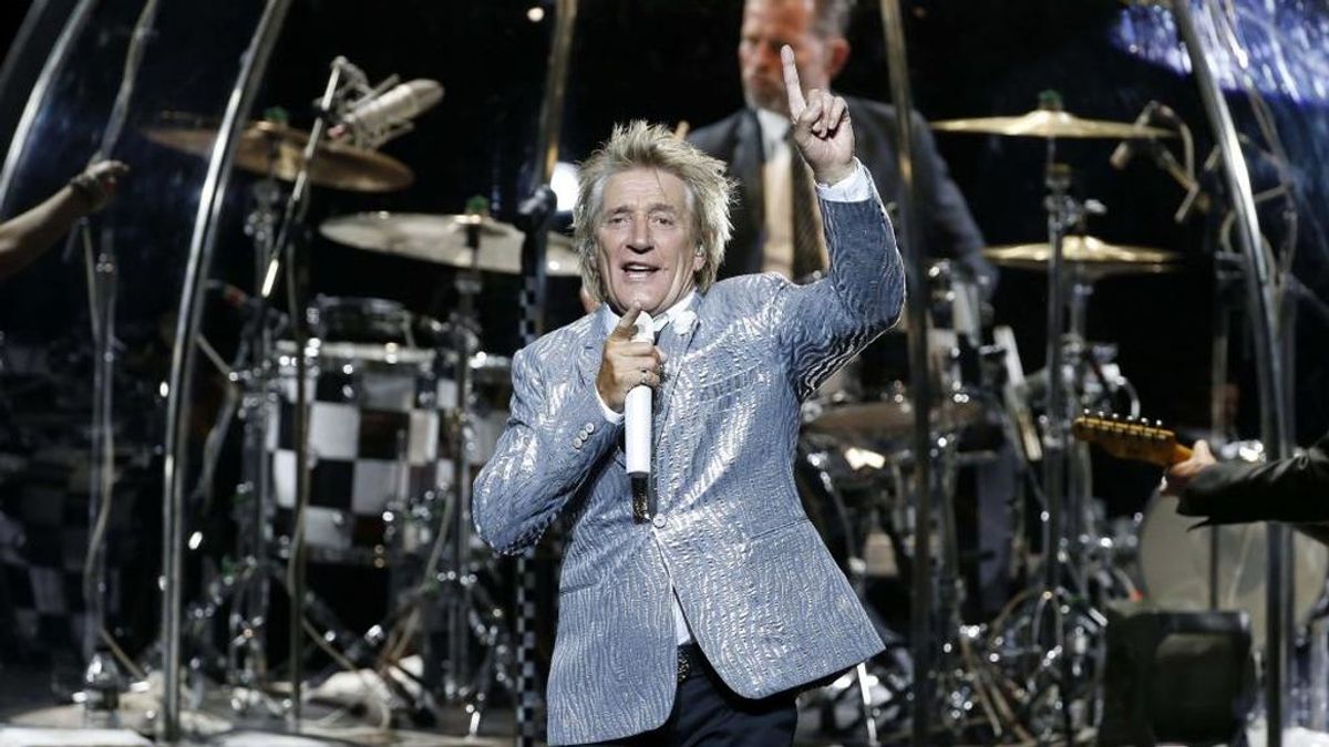 Rod Stewart durante su concierto en el Teatro Real de Madrid la noche del 5 d ejulio de 2016