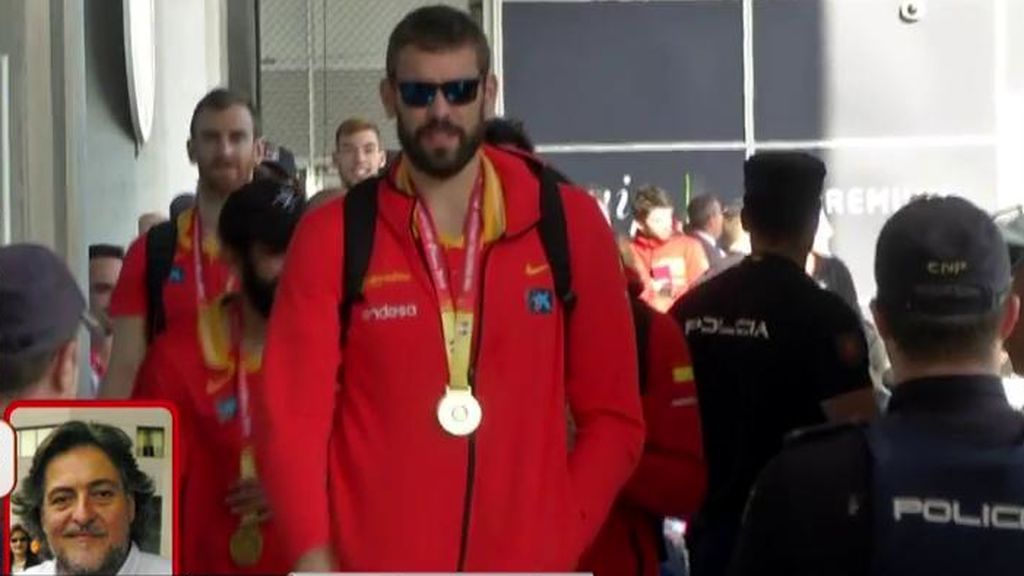 La selección española llega a Barajas