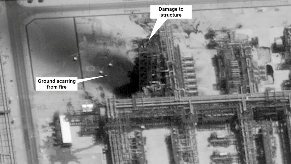Imágenes del ataque sobre las instalaciones petroleras de Arabia Saudí