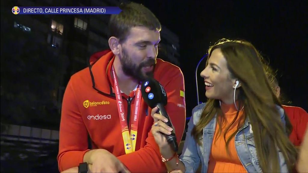 Marc Gasol, en la fiesta de celebración por el Mundial de baloncesto