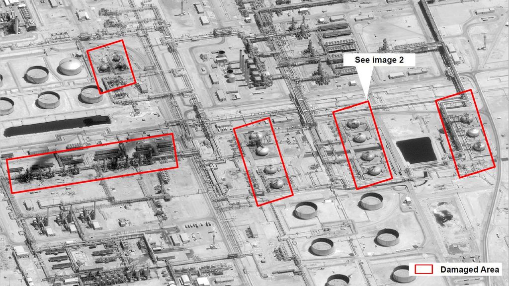 Imágenes del ataque sobre las instalaciones petroleras de Arabia Saudí