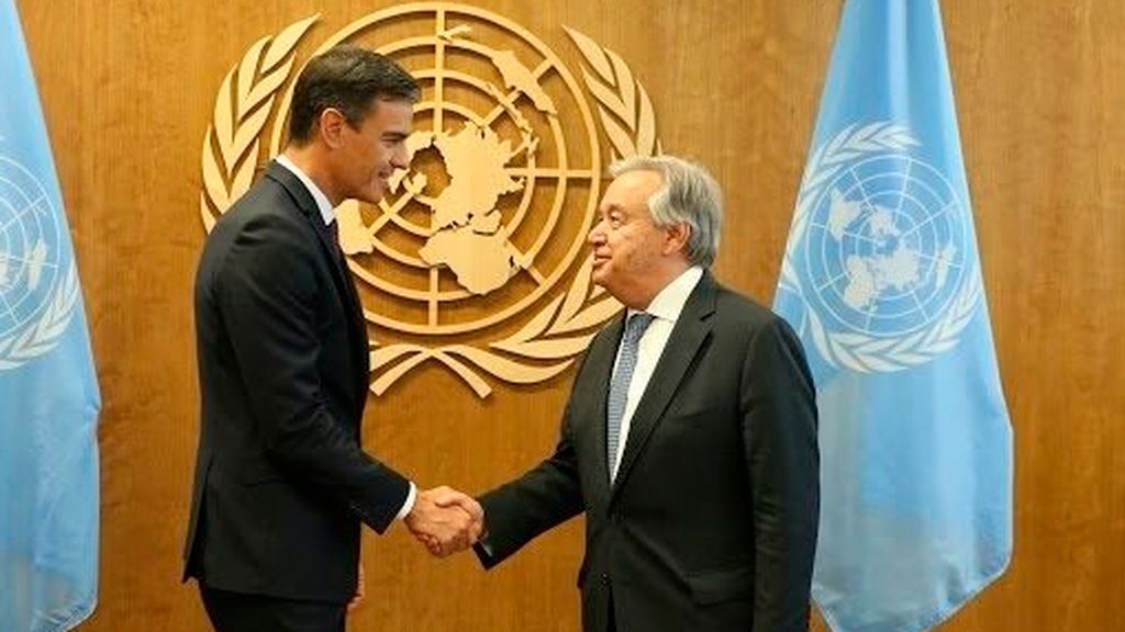 Pedro Sánchez con António Guterres, secretario general de la ONU Pedro Sánchez con António Guterres, secretario general de la ONU