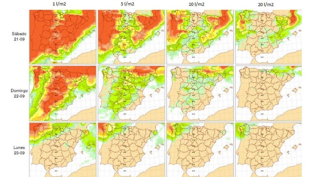 lluvias del sabado al lunes