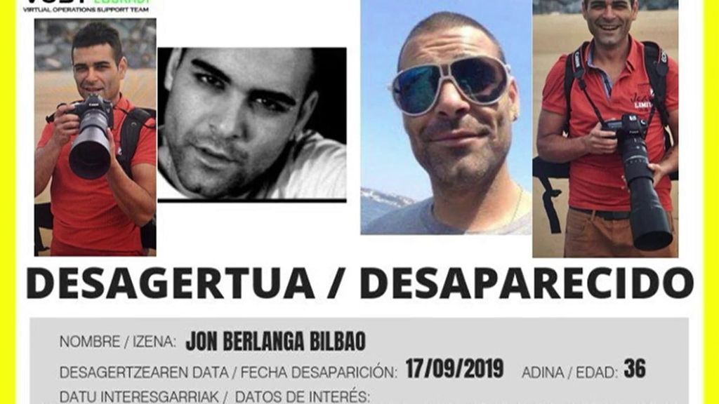 Buscan a Yon Berlanga, de 36 años, desaparecido en Getxo desde hace cuatro días