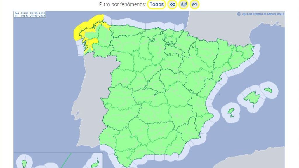 aviso amarillo martes