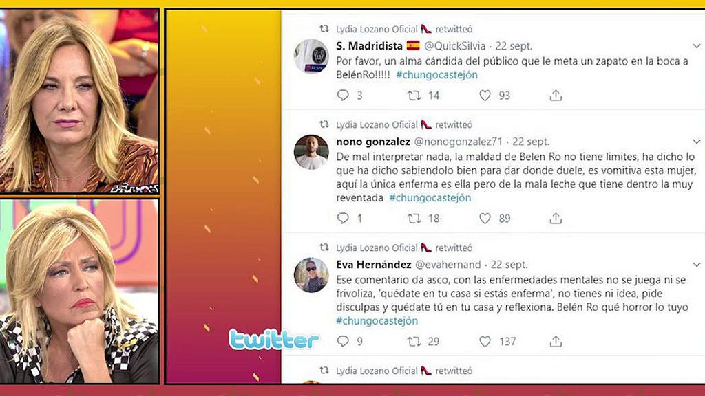 Los 'retweets' del club de fans de Lydia Lozano desatan la batalla en Sálvame