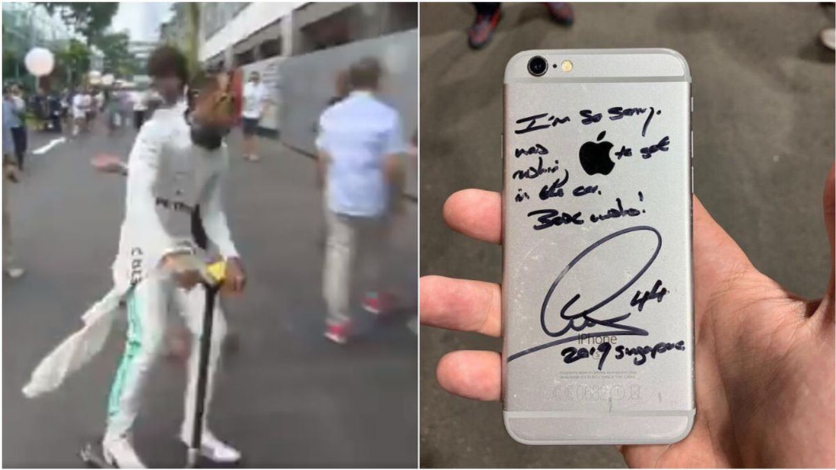 Así fueron las disculpas de Lewis Hamilton a un fan después de tirarle el móvil al suelo