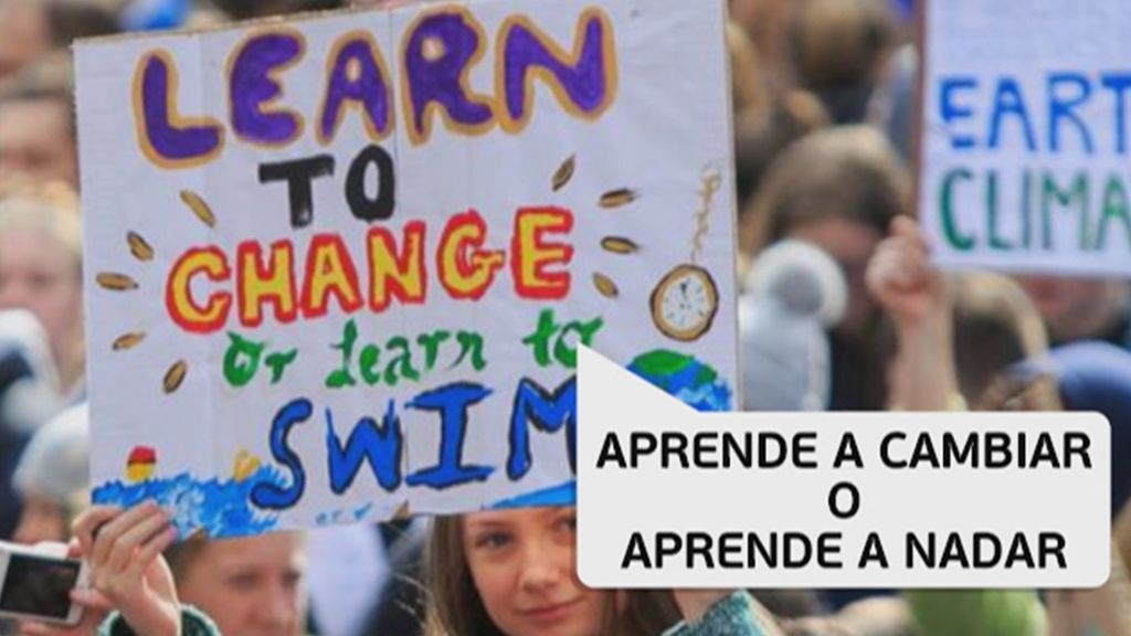 Pancartas contra el cambio climático