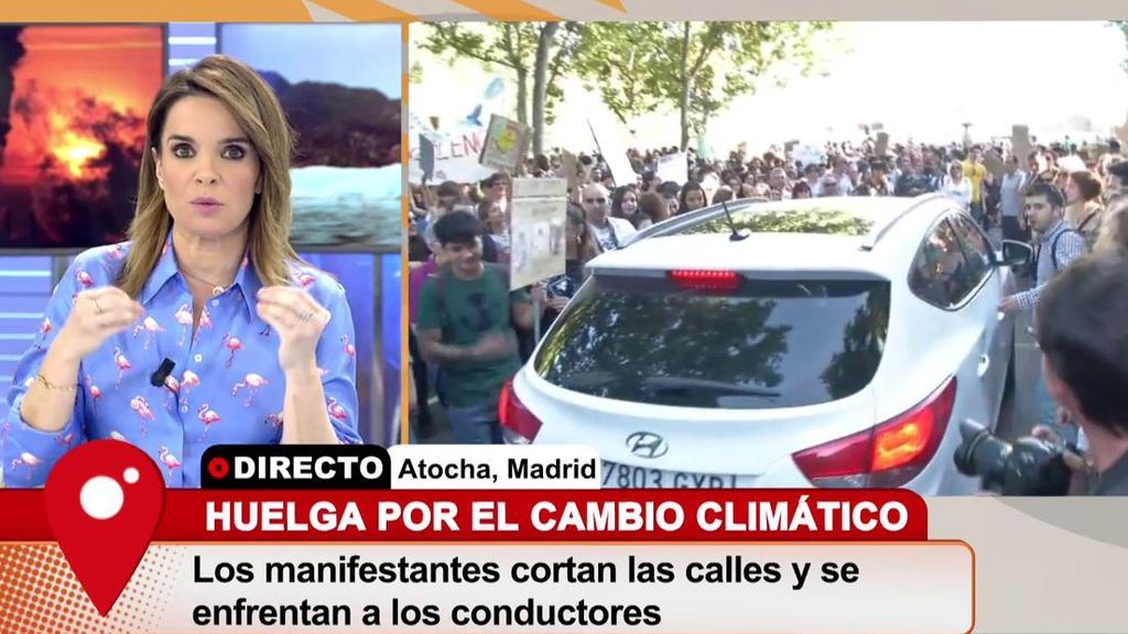 La manifestación contra el clima paraliza la Castellana