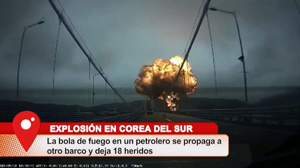 Explota un petrolero en Corea del Sur dejando 18 heridos y una impresionante bola de fuego