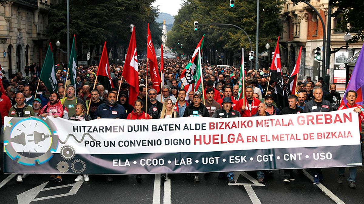 Las protestas de los trabajadores del metal paralizan Bilbao Las protestas de los trabajadores del metal paralizan Bilbao