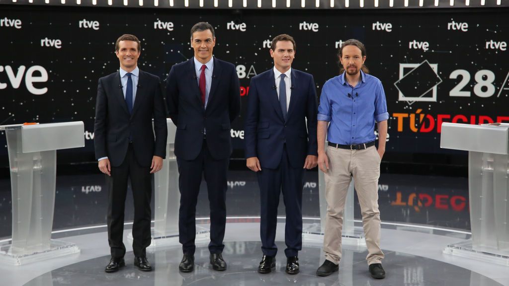 Imagen del debate electoral en RTVE en las elecciones de abril Imagen del debate electoral en RTVE en las elecciones de abril