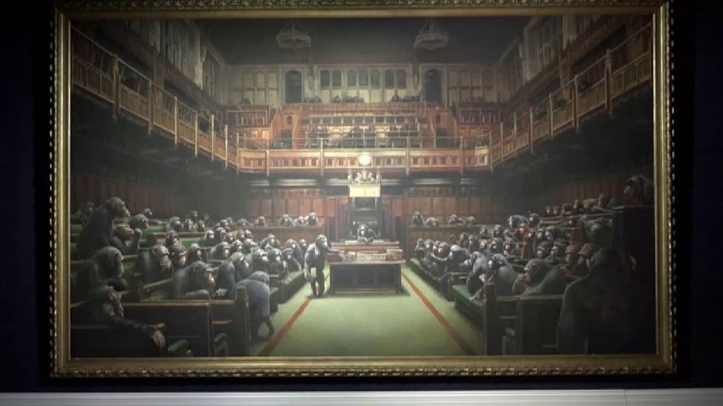 Banksy (2009) "Parlamento transferido"