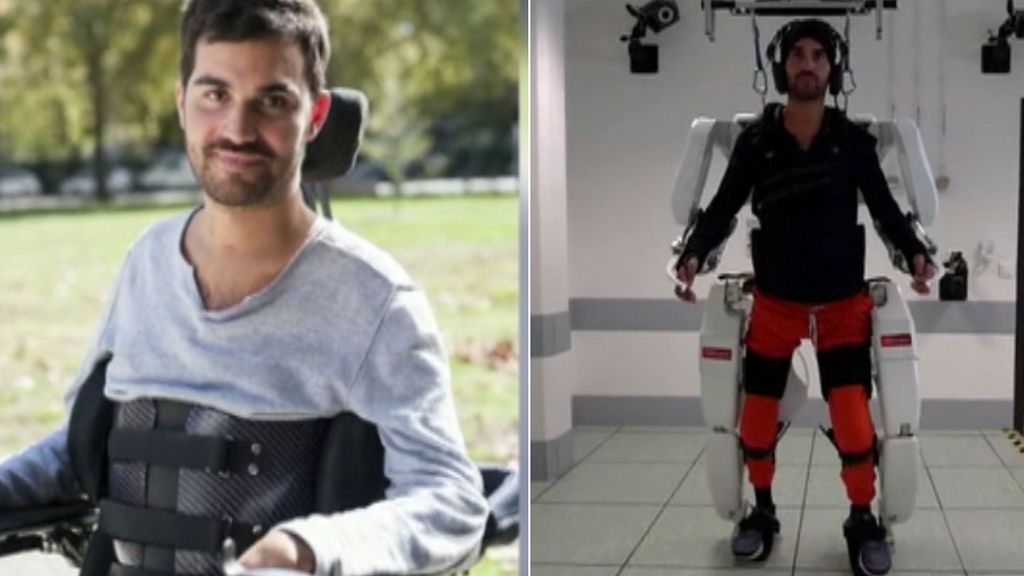 Avance científico: un exoesqueleto controlado por el cerebro permite caminar y mover los brazos a un joven tetrapléjico