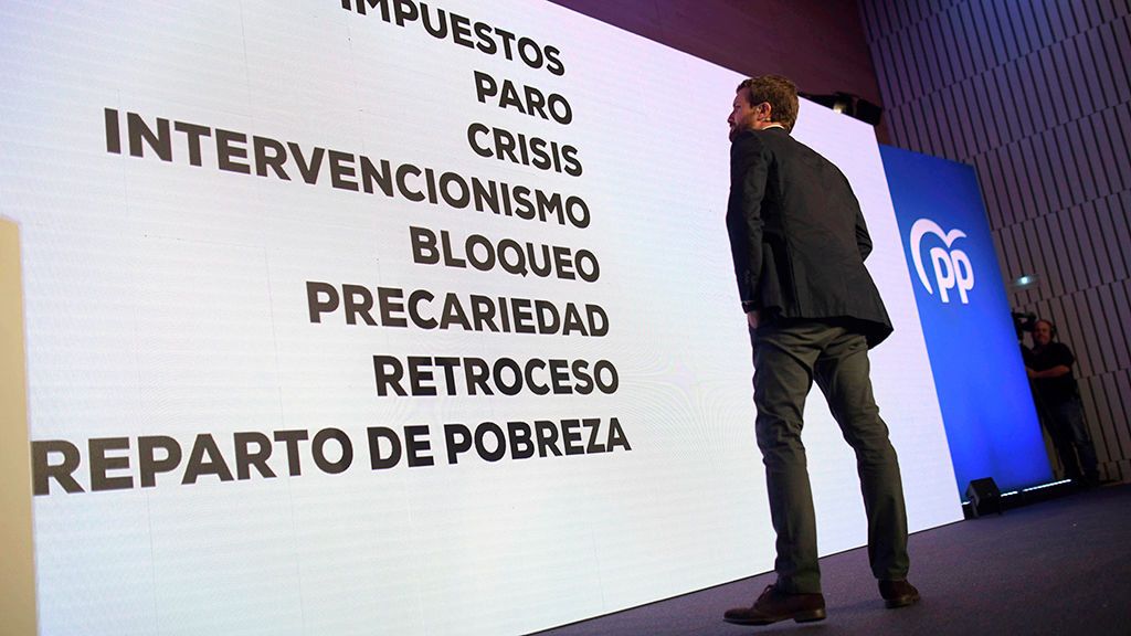 Casado alerta de que España no podría soportar otra crisis económica con el PSOE al frente del Gobierno Casado alerta de que España no podría soportar otra crisis económica con el PSOE al frente del Gobierno