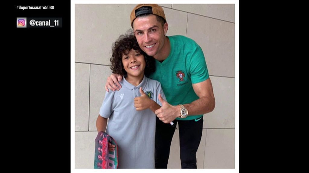 El precioso gesto de Cristiano Ronaldo con Laurindo, un niño de 8 años de la cantera del Sporting: “Es grande por sus gestos”