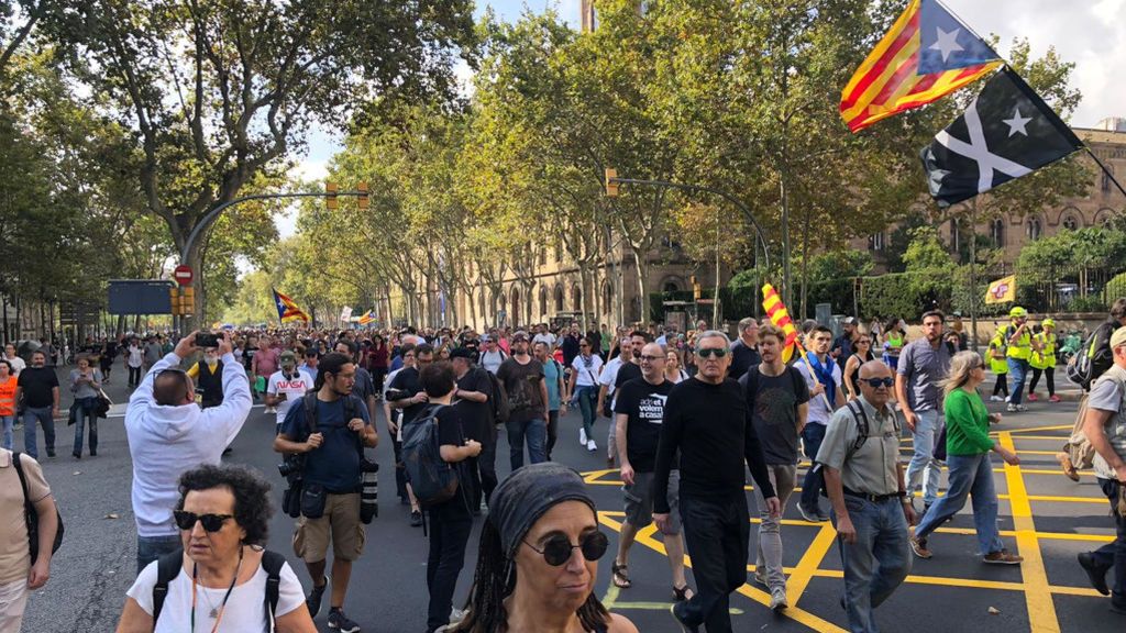 El “ensayo general” de las protestas independentistas llega a las calles de Barcelona El “ensayo general” de las protestas independentistas llega a las calles de Barcelona