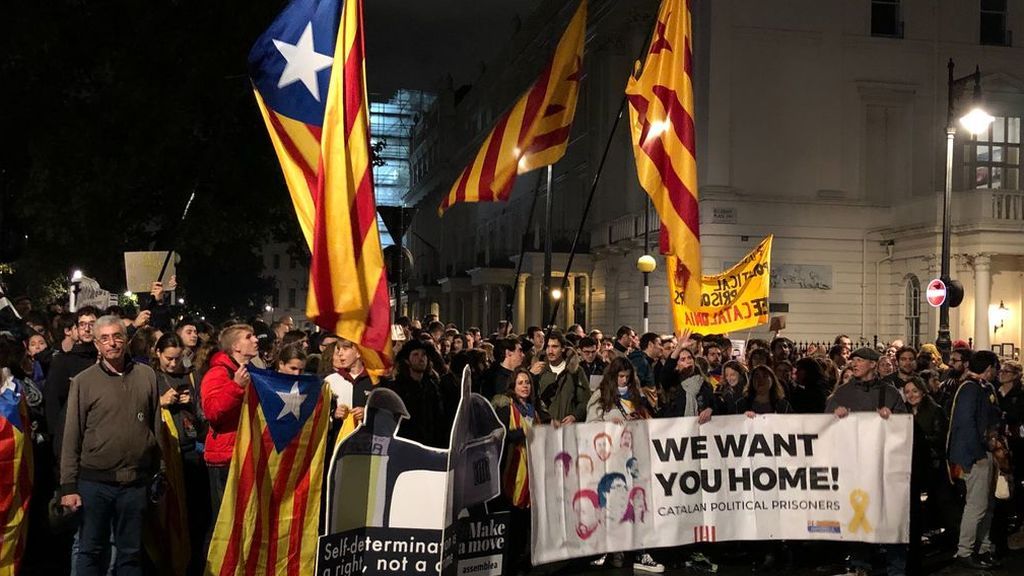 Protesta frente a la embajada de España en Londres