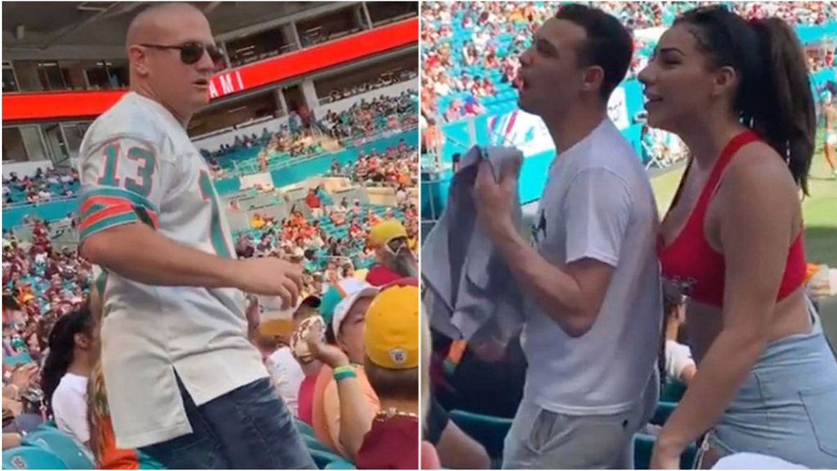 La actriz porno Valentina Jewels, acosada e insultada por un aficionado de los Miami Dolphins en un partido de la NFL