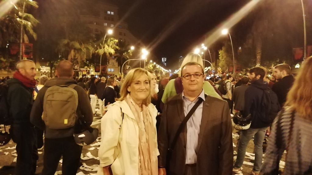 Josep y Maria en la concentración de Barcelona de este miércoles