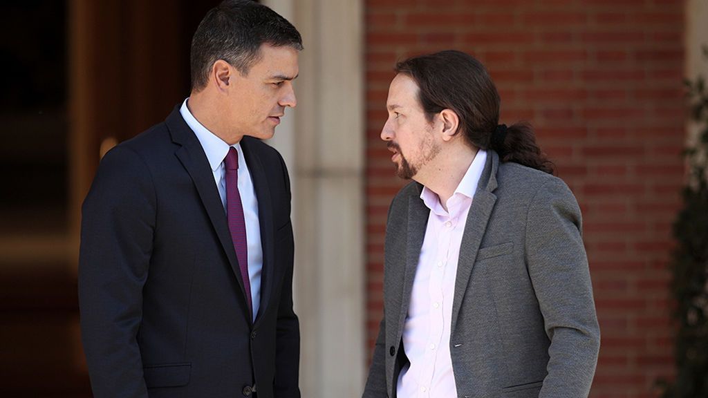 Pedro Sánchez y Pablo Iglesias en el Palacio de La Moncloa Pedro Sánchez y Pablo Iglesias en el Palacio de La Moncloa