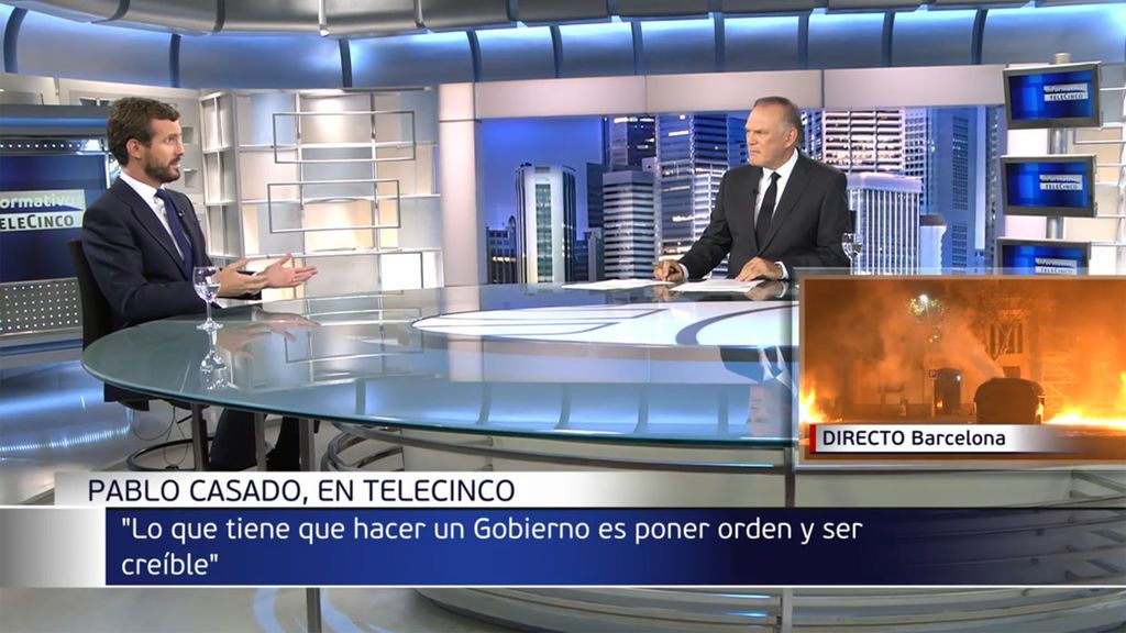 La entrevista de Pedro Piqueras a Pablo Casado en Informativos Telecinco, íntegra