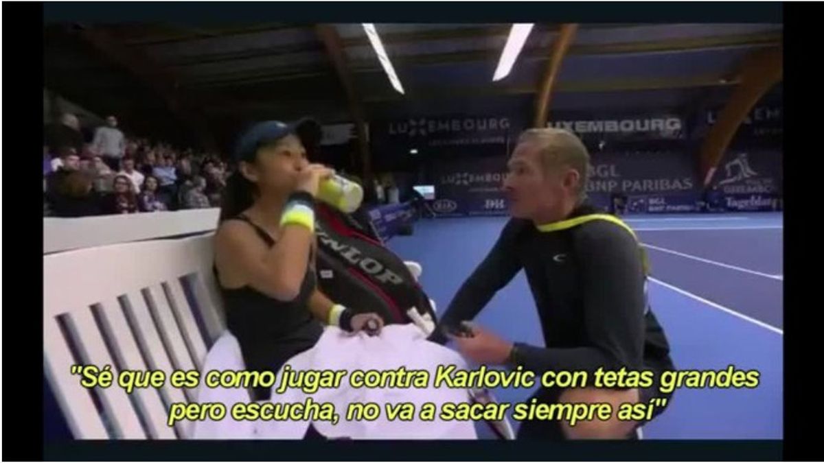 Un entrenador de tenis motiva a su jugadora con un comentario machista: "Es como Karlovic con tetas grandes" Un entrenador de tenis motiva a su jugadora con un comentario machista: "Es como Karlovic con tetas grandes"